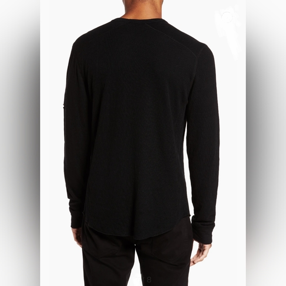 Vince Slim Fit Waffle Knit Long Sleeve T-Shirt Black - Picture 8 of 16
